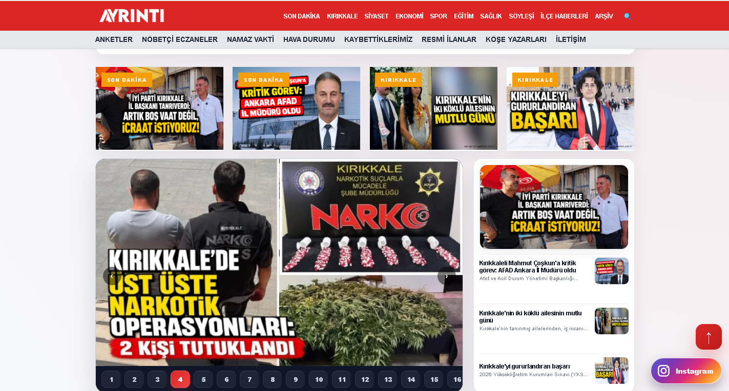 Ayrıntı Gazetesi – Yerel Haber Portalı ve Yönetim Sistemi