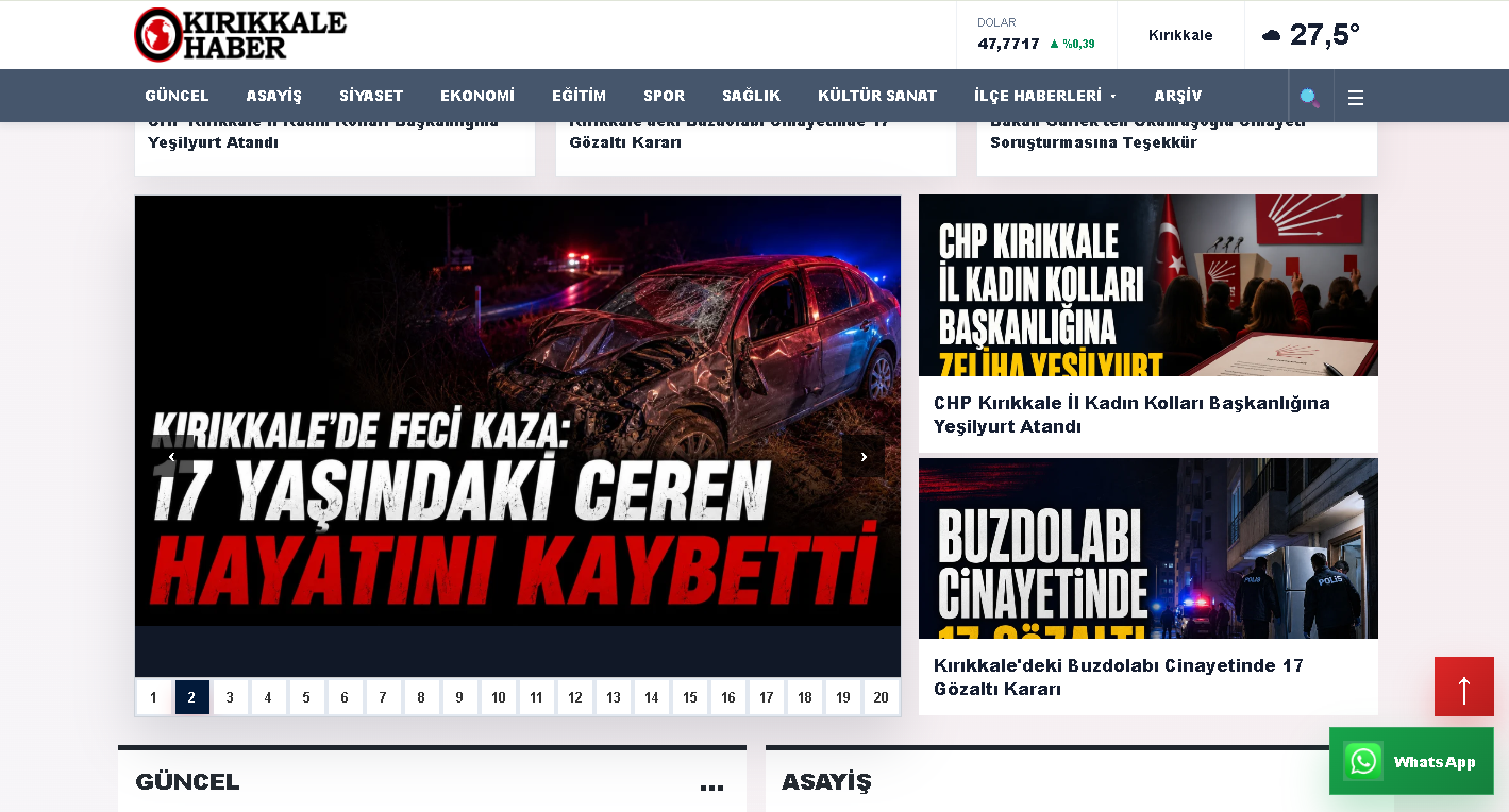 Kırıkkale Haber – Yerel Haber Portalı ve Yönetim Sistemi